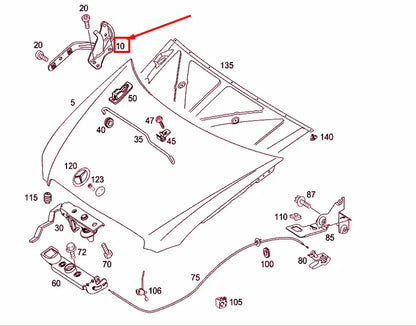 NEW MERCEDES-BENZ VITO W639 ENGINE HOOD RIGHT HINGE A6397500351 ORIGINAL