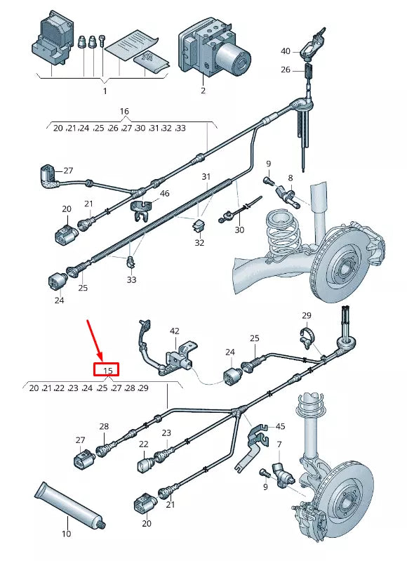 NEW AUDI Q3 8U FRONT LEFT BRAKE WEAR INDICATOR WIRING 5N0927903E