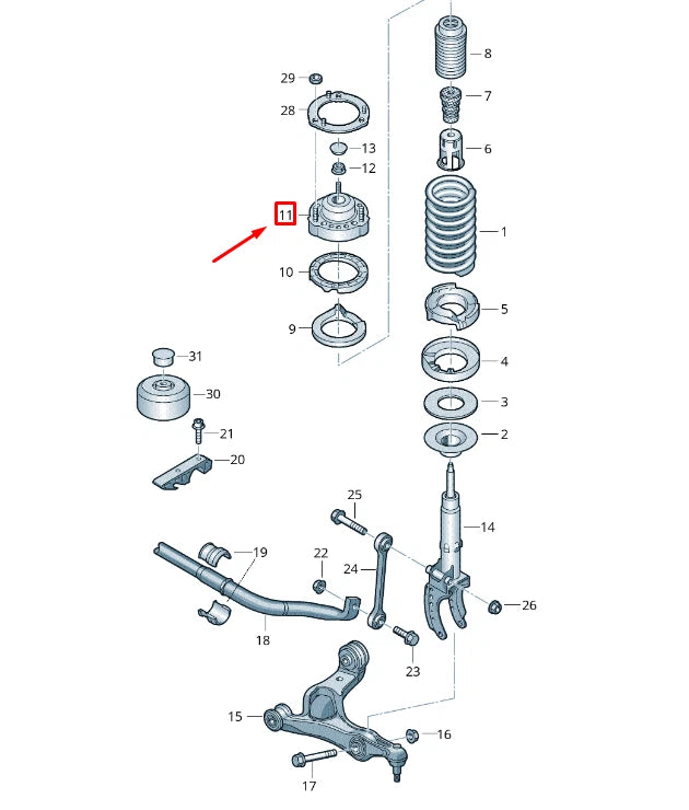 NEW VW TOUAREG 7P MK2 FRONT SUSPENSION UPPER BEARING PLATE 7P0412321B
