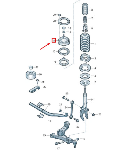 NEW VW TOUAREG 7P MK2 FRONT SUSPENSION UPPER BEARING PLATE 7P0412321B