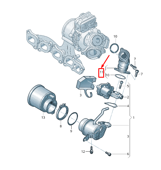 new vw t-roc a1 engine connecting pipe 05l131521b original
