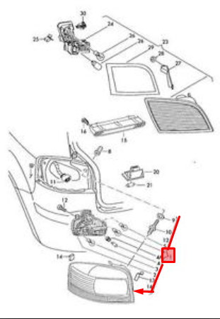 new audi a3 8p1 rear left tail light 8p3945095a original