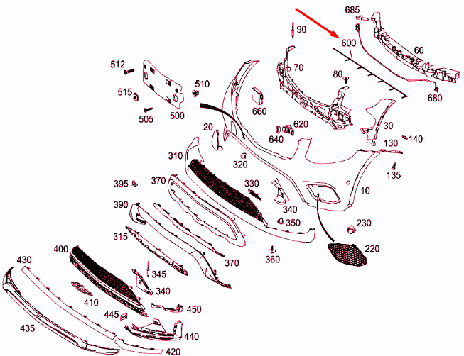 new mercedes-benz glc c253 front bumper pdc wiring harnes a2535402900 original