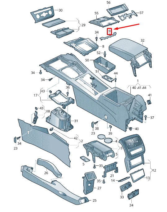 NEW VOLKSWAGEN ARTEON 3H7 CENTER CONSOLE TRIM LHD 3G18641481QB