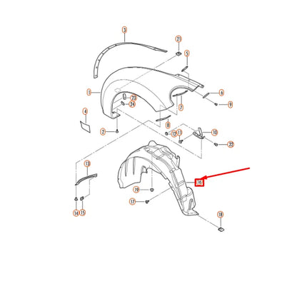 NEW VOLKSWAGEN BEETLE 9C REAR LEFT WHEEL HOUSING LINER 1C0810971J ORIGINAL