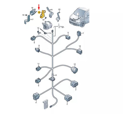 NEW VW TRANSPORTER VI T6 ALTERNATOR CABLE BRACKET 7E0971502A