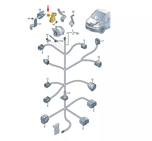NEW VW TRANSPORTER VI T6 ALTERNATOR CABLE BRACKET 7E0971502A