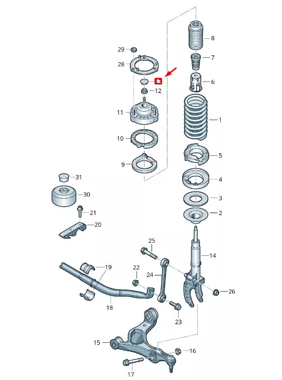 NEW VW TOUAREG 7P MK2 FRONT SUSPENSION STRUT BUNGS 7P0412409