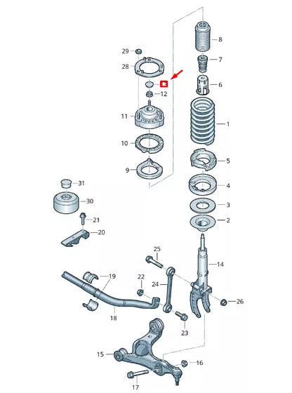 NEW VW TOUAREG 7P MK2 FRONT SUSPENSION STRUT BUNGS 7P0412409