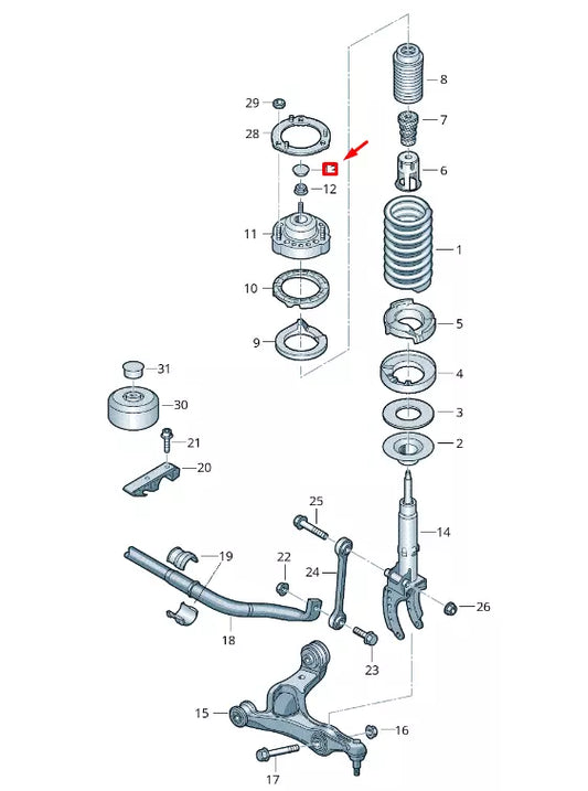 NEW VW TOUAREG 7P MK2 FRONT SUSPENSION STRUT BUNGS 7P0412409