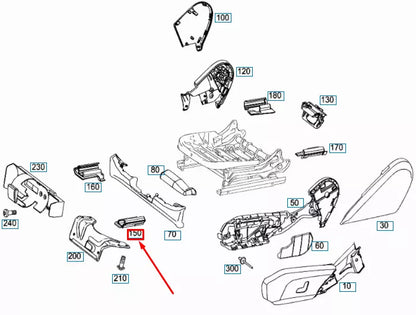NEW MB GLC X253 FRONT RIGHT SEAT INNER LEFT RAIL COVER A25391906009051