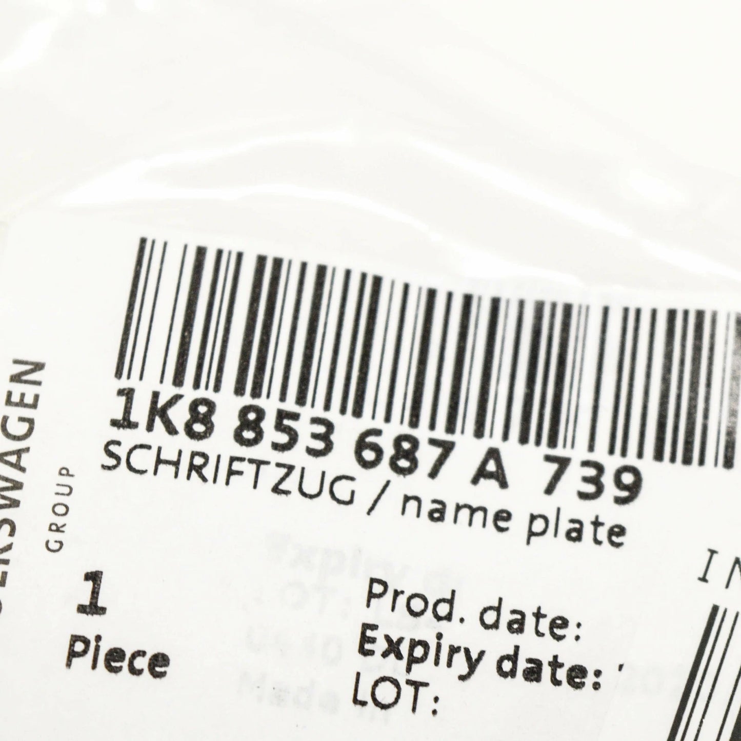 NEW VW SCIROCCO REAR TRUNK BOOT LID EMBLEM BADGE 1K8853687A739 ORIGINAL