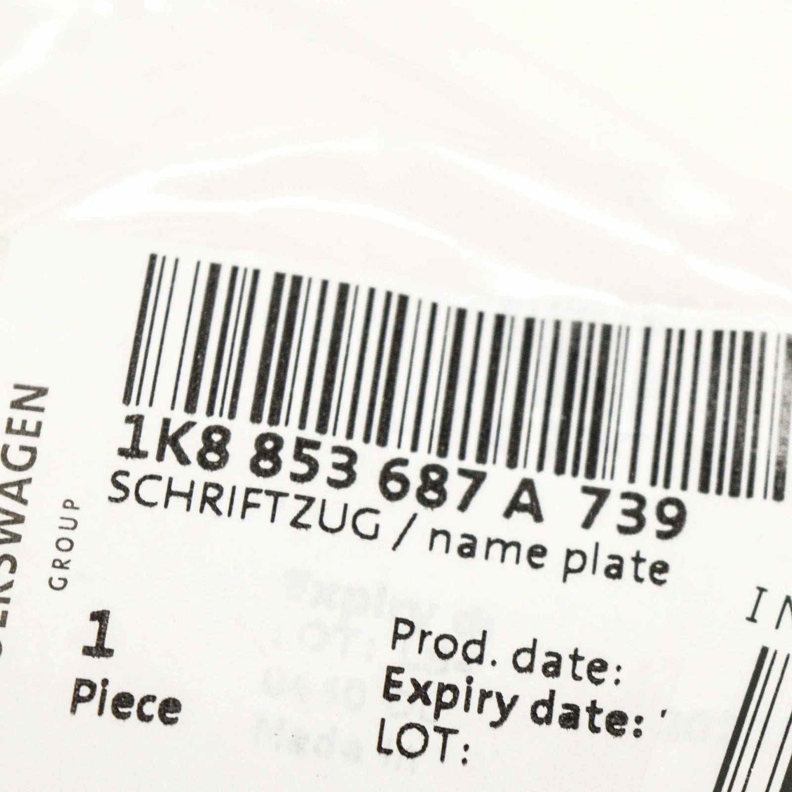 NEW VW SCIROCCO REAR TRUNK BOOT LID EMBLEM BADGE 1K8853687A739 ORIGINAL