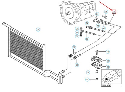 NEW BMW 5 E39 OIL COOLER HOSE PIPE OUTLET 17222248054 2248054 ORIGINAL