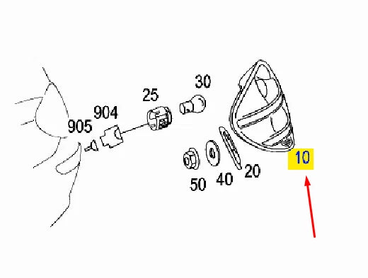 NEW MERCEDES-BENZ SLK R171 REAR RIGHT TAILLIGHT A1718200664 ORIGINAL