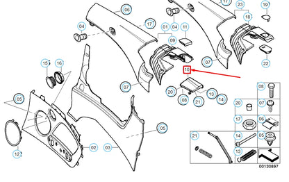 NEW BMW 3 CONVERTIBLE E46 REAR TRIM PANEL LEFT COVER 51437022395 ORIGINAL