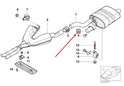 NEW BMW 5 E39 REAR MUFFLER VIBRATION ABSORBER 7500084 18307500084 ORIGINAL