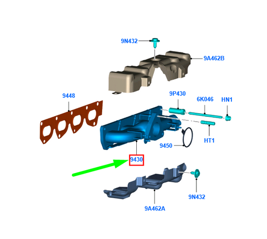 new ford mondeo mk4 exhaust manifold bg9q-9431-ac 1712160 original