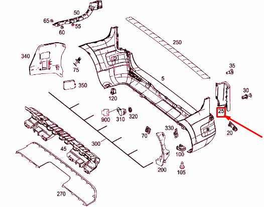 NEW MB VITO W447 REAR BUMPER LEFT BOTTOM COVER A44788504229B51 ORIGINAL