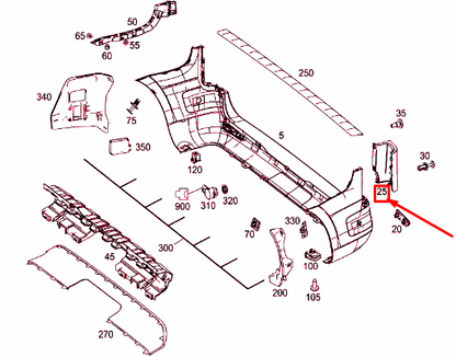 NEW MB VITO W447 REAR BUMPER LEFT BOTTOM COVER A44788504229B51 ORIGINAL