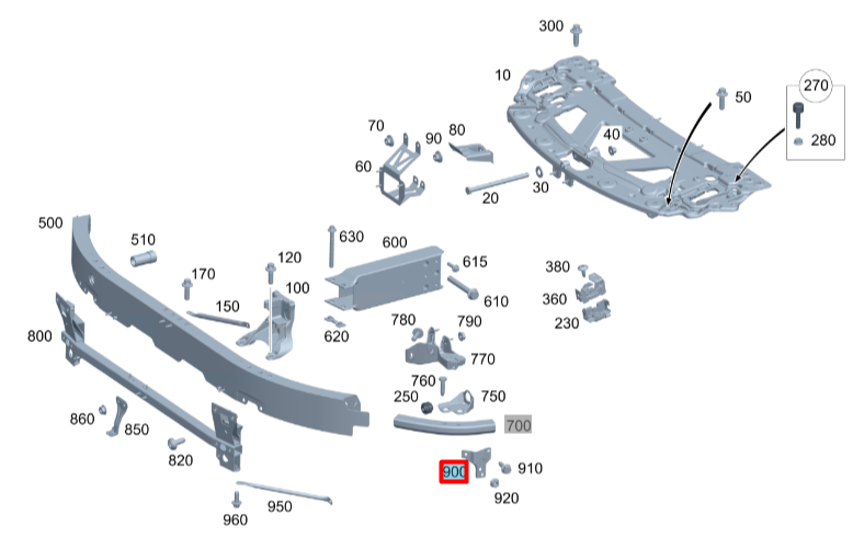 new mb sl r232 front reinforcement left lower bracket a2326215500 original