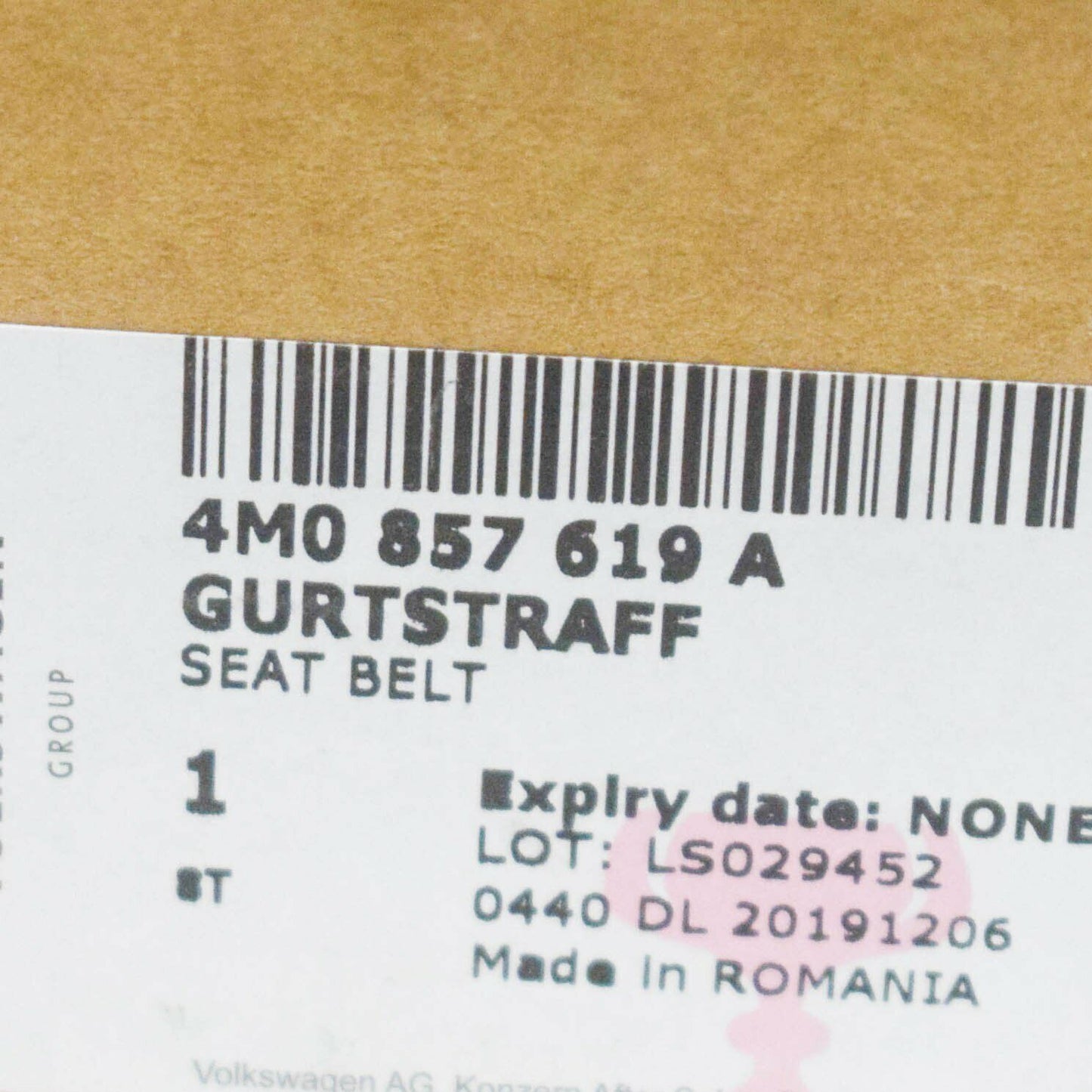 new audi q7 4m front left seat belt pretensioner 4m0857619a original