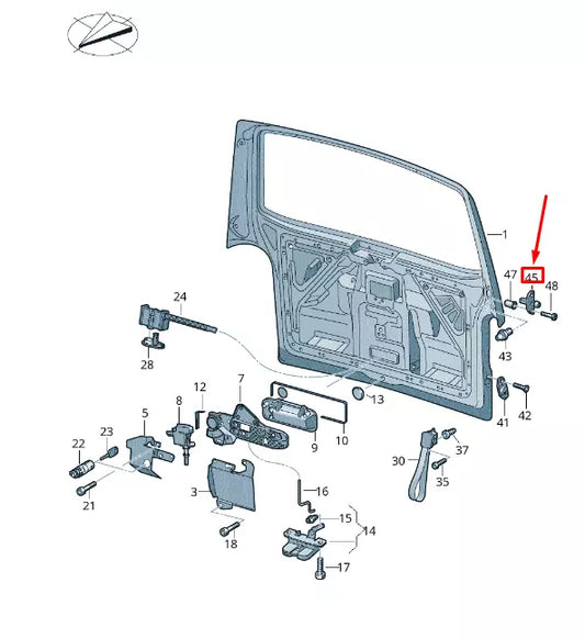 NEW VW TRANSPORTER VI T6 REAR LID ADJUSTABLE STOP BUFFER 7E0823499C