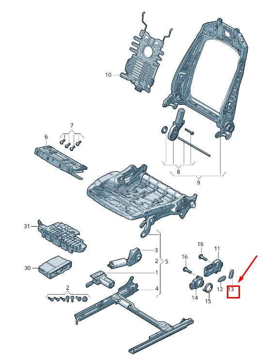 NEW AUDI Q7 4M FRONT RIGHT POWER SEAT SWITCH KNOB 4K0959818YVB ORIGINAL