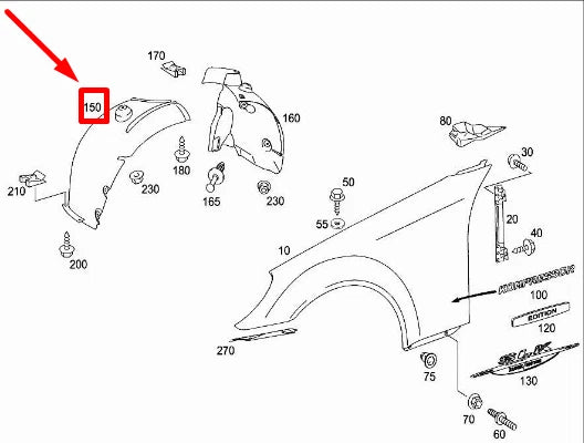 NEW MERCEDES-BENZ R171 FRONT LEFT INNER FENDER FRONT PART A1716900130 ORIGINAL