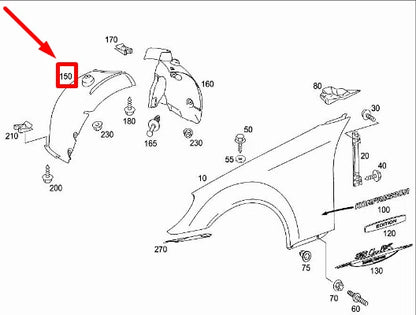NEW MERCEDES-BENZ R171 FRONT LEFT INNER FENDER FRONT PART A1716900130 ORIGINAL