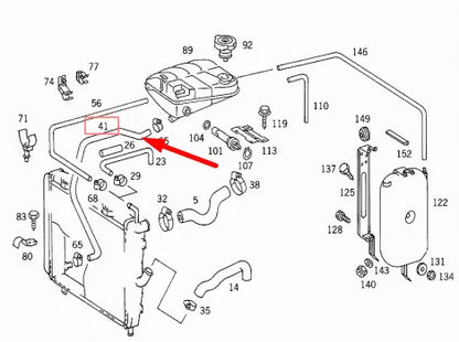 NEW MB S-CLASS W126 COOLANT RESERVOIR HOSE A1265011882 4.1 PETROL ORIGINAL