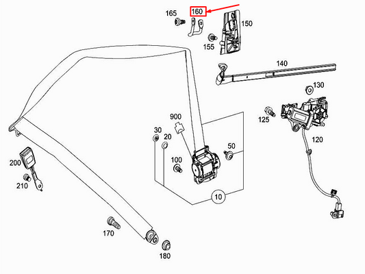 new mercedes-benz c coupe c205 left seatbelt guide bracket a2058602700 original