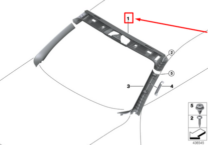 new bmw 2 cabrio f23 upper windshield frame cover 51447401171 7401171 original