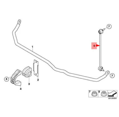 NEW BMW 7 E65 FRONT RIGHT STABILISER SWAY BAR TIE ROD END LINK 6781546 ORIGINAL