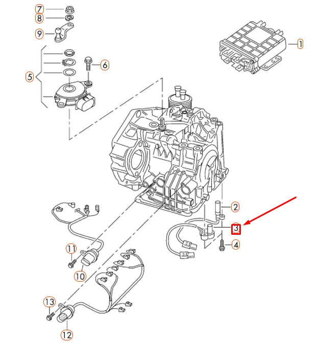 NEW AUDI Q3 8U GEARBOX SPEED SENDER G182 09M927321B ORIGINAL