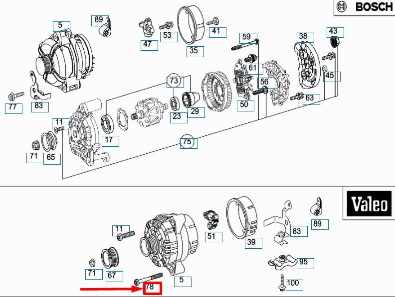 NEW MERCEDES-BENZ ML W163 ALTERNATOR TO TIMING CASE BOLT A1129900712 ORIGINAL
