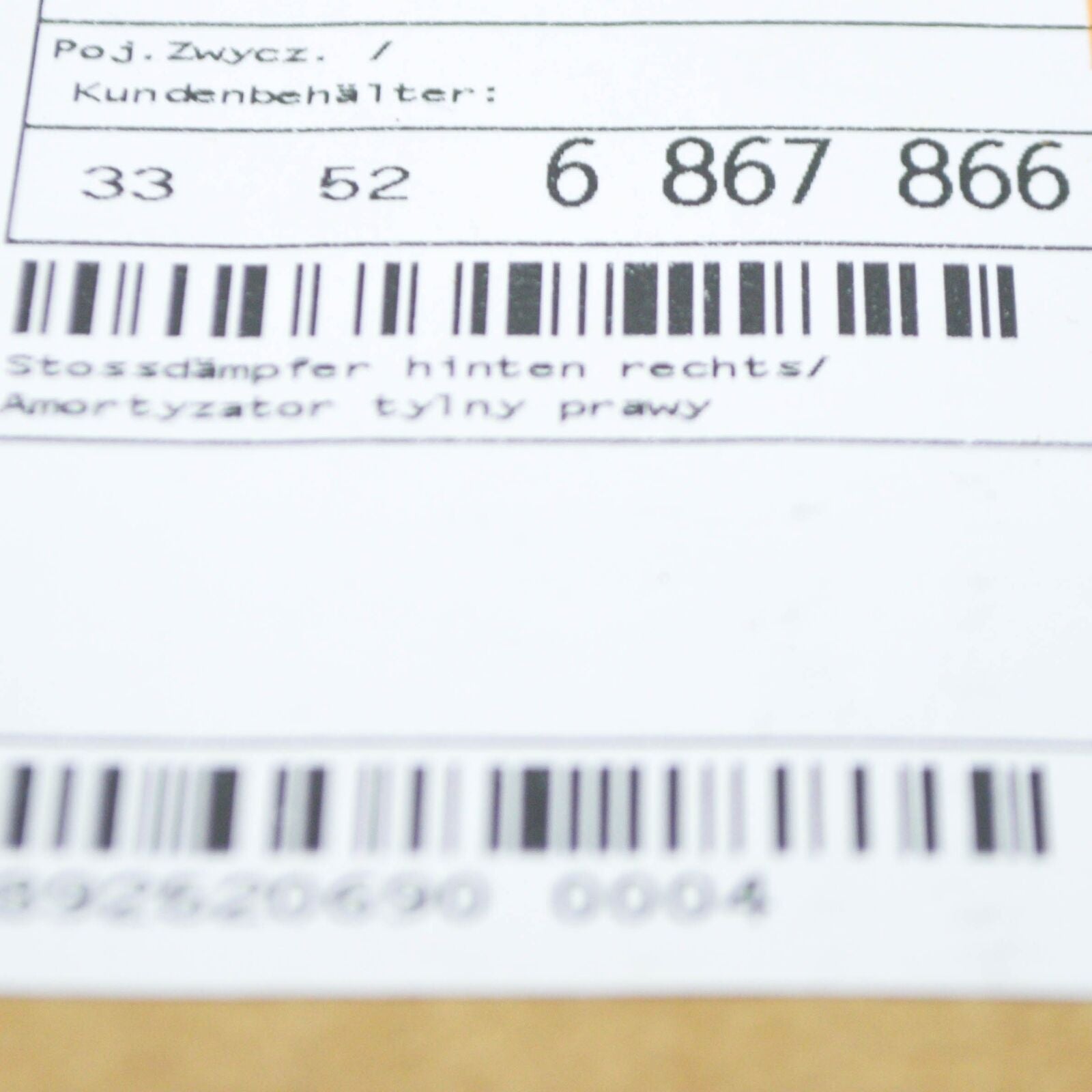 new bmw x5 f15 rear right shock absorber 6867866 33526867866 original