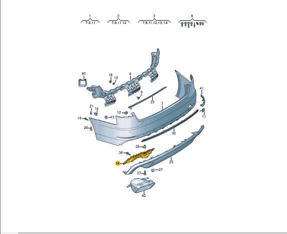 NEW AUDI A4 AVANT B9 REAR LEFT BUMPER BRACKET 8W0807347A ORIGINAL