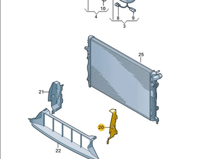 NEW AUDI A3 LIMOUSINE 8Y LEFT RADIATOR AIR DUCT 8Y0121283K ORIGINAL