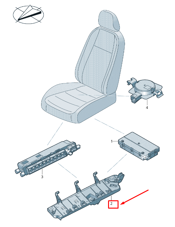 NEW VW TOUAREG CR LEFT SEAT CONTROL UNIT RETAINER 760959729 ORIGINAL