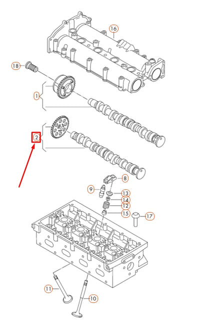 NEW AUDI A6 C7 OUTLET CAMSHAFT 06K109022R ORIGINAL