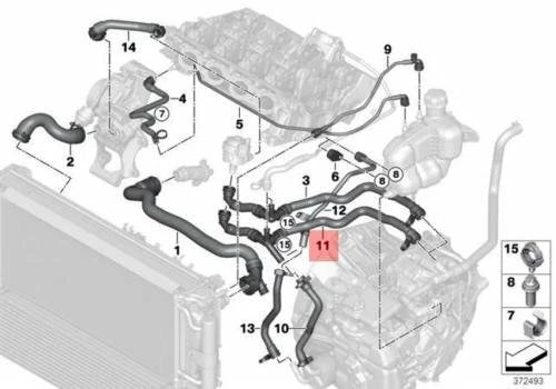 NEW BMW F45 F46 F48 F49 TURBOCHARGER HEAT EXCHANGER LINE 7617377 17127617377