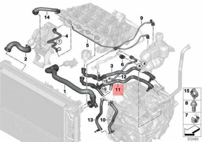 NEW BMW F45 F46 F48 F49 TURBOCHARGER HEAT EXCHANGER LINE 7617377 17127617377