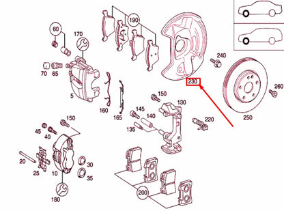 NEW MERCEDES-BENZ E W210 FRONT LEFT BRAKE DISC PROTECTION A2104212720 ORIGINAL