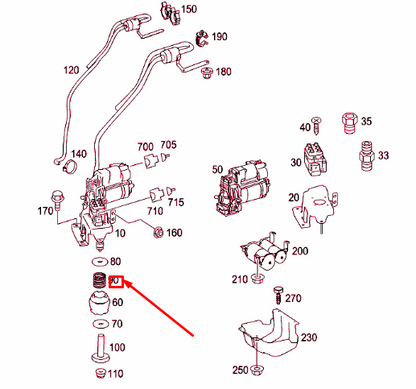 new mb ml w164 air suspension compressor pressure spring a2209930301 original