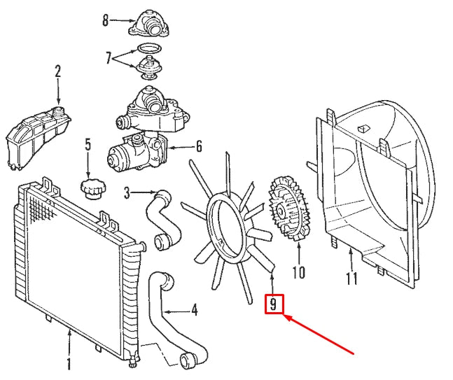 NEW MERCEDES-BENZ E W210 FAN BLADE A6062000123 ORIGINAL