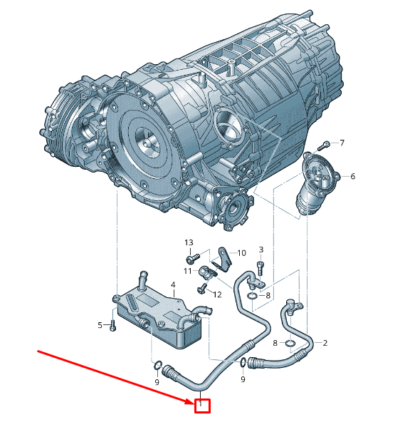 new audi a7 sportback 4g gearbox oil pressure line 4g0317818t original