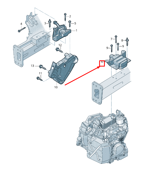 new vw tiguan ad left gearbox mounting 5qa199555f original