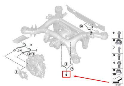 new bmw x3 g01 rear axle differential suppres. band 8678870 12428678870 original