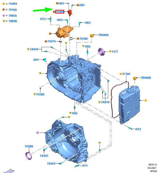 new ford kuga mk3 transmission solenoid assy 2277013 jm5p-7g484-bc original